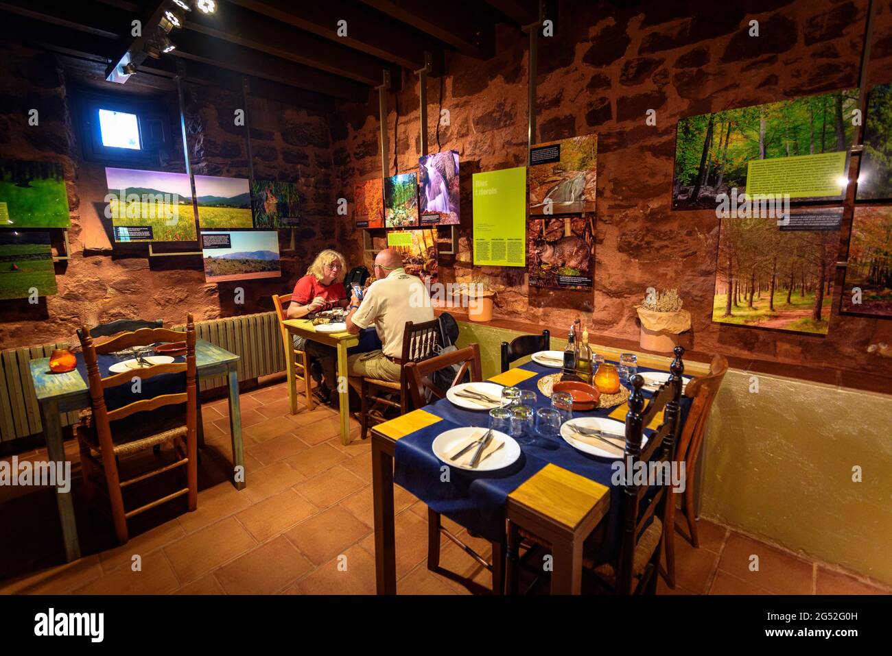 Im Restaurant Bellver, in der Ebene Pla de la Calma, im Naturpark Montseny (Vallès Oriental, Barcelona, Katalonien, Spanien) Stockfoto