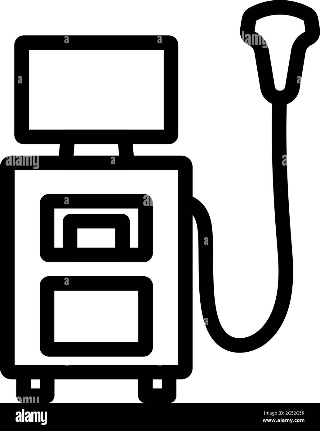 Symbol Für Ultraschalldiagnosegerät. Auffälliges Design mit bearbeitbarer Konturbreite. Vektorgrafik. Stock Vektor