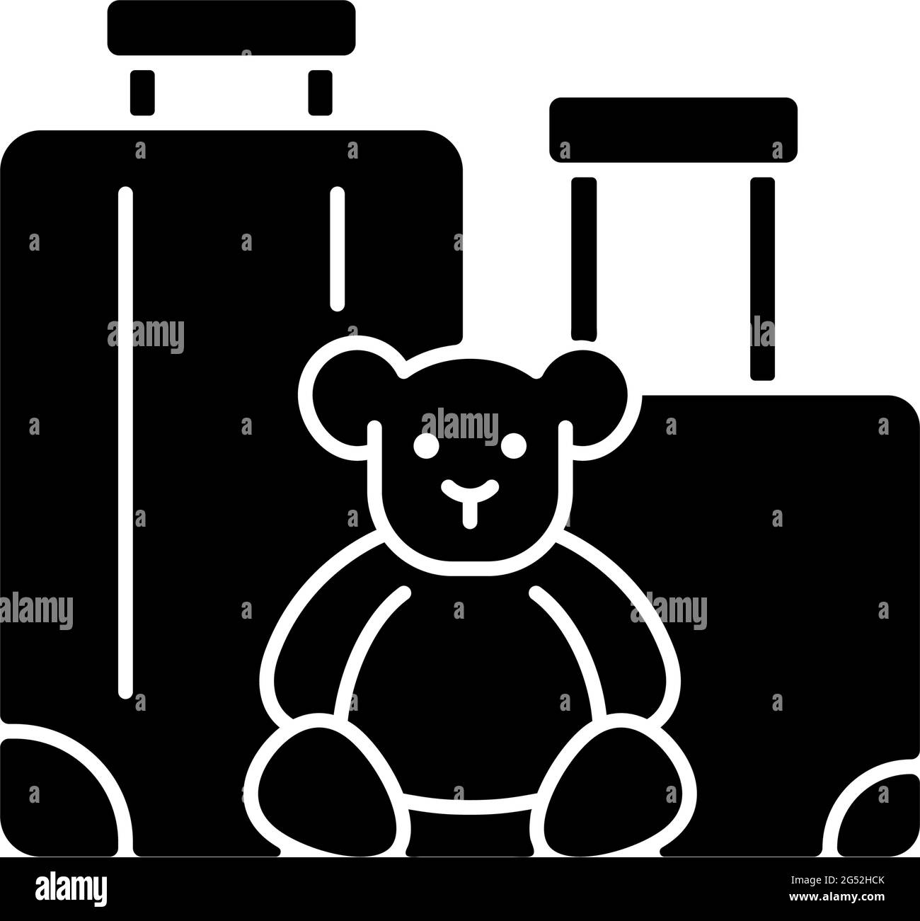 Schwarzes Glyphen-Symbol für Familienurlaub Stock Vektor