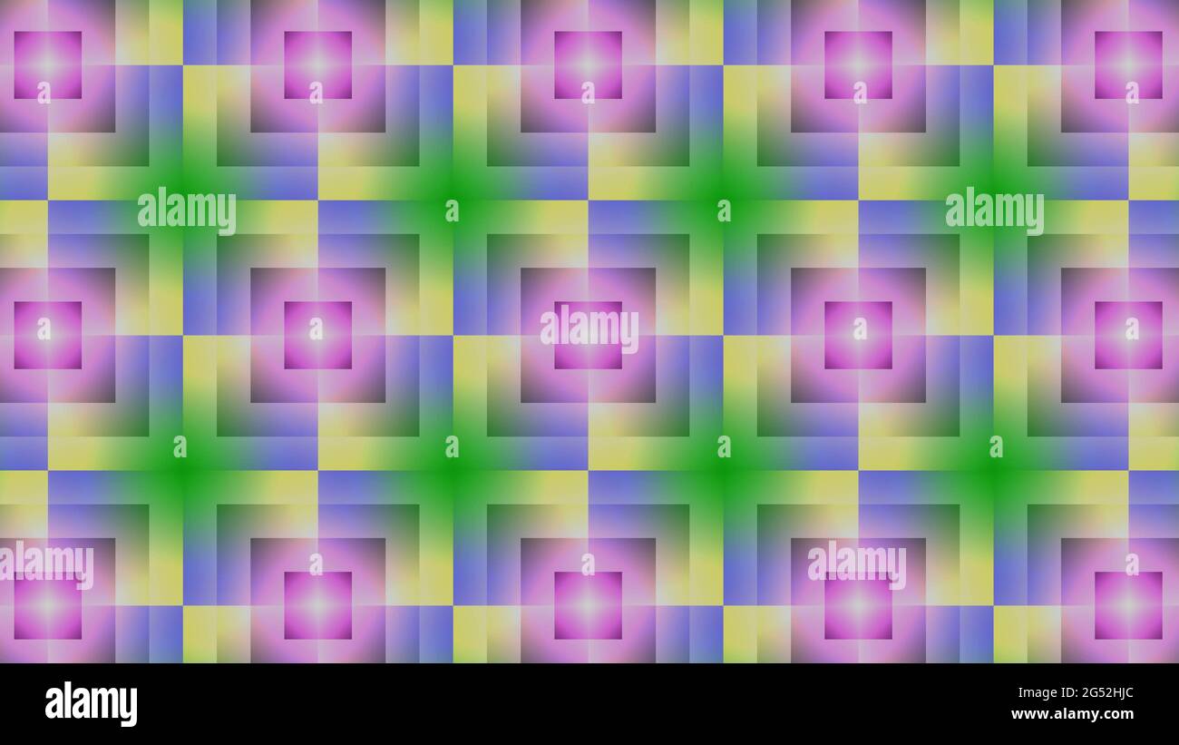 Moderner quadratischer Musterhintergrund - mehrfarbige Mosaikstruktur - 3D Illustration Stockfoto