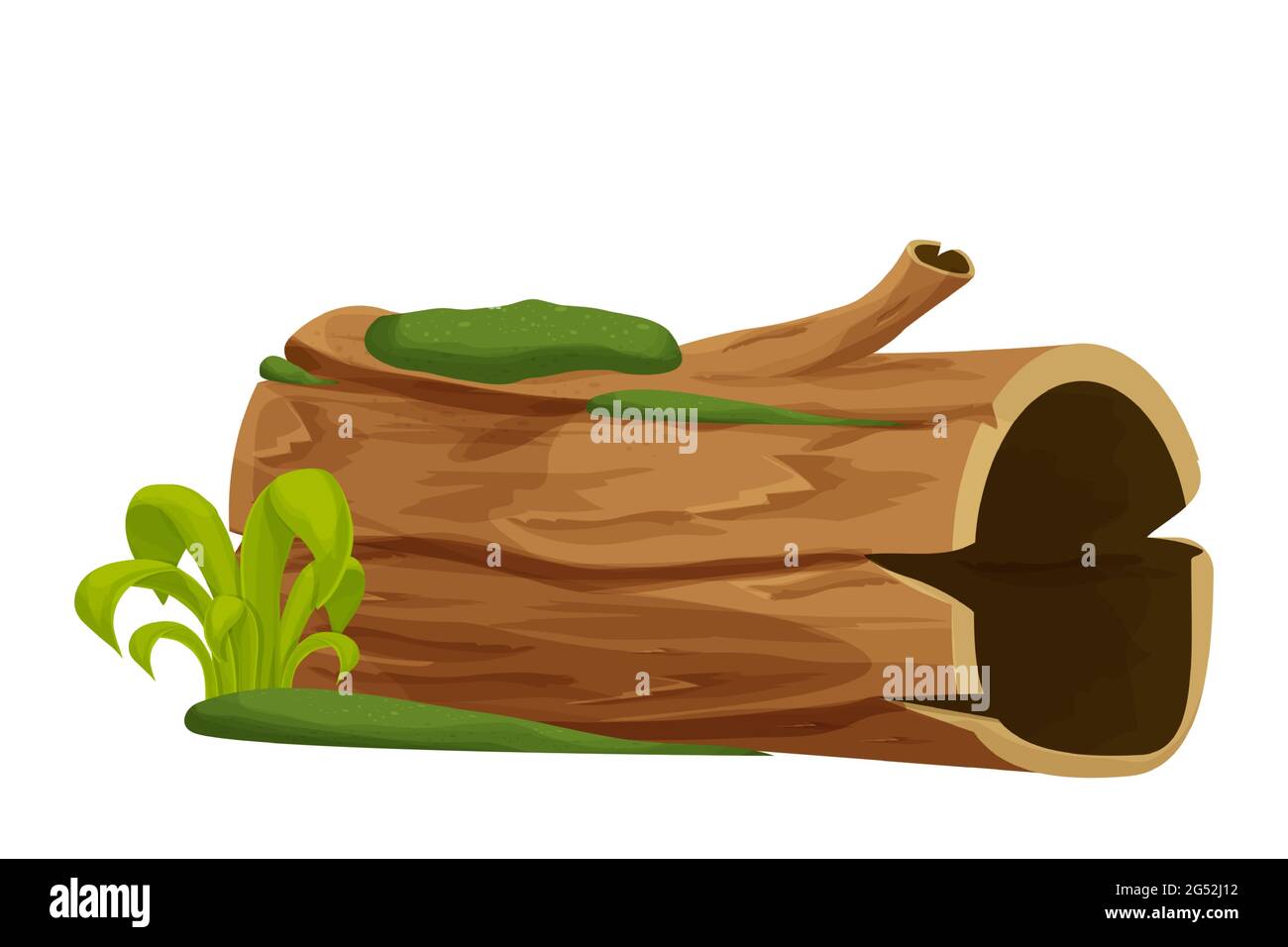 Altes Holz Baumstamm Stamm Mit Moos Und Gras Leer Im Cartoon Stil Isoliert Auf Weissem Hintergrund Wald Clip Art Alte Und Gebrochene Stuck Teil Vektorgrafik Stock Vektorgrafik Alamy