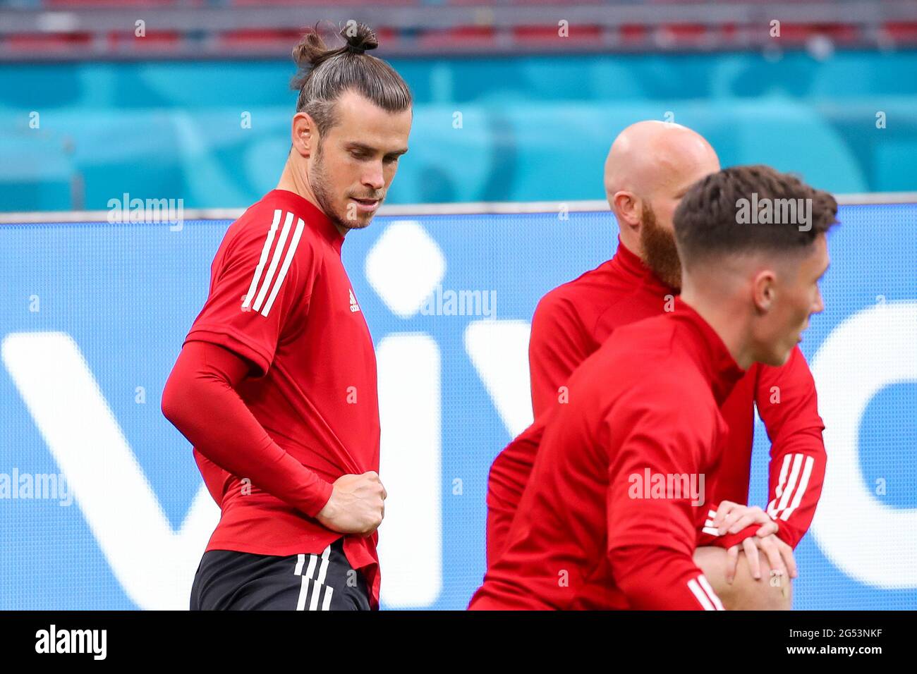 Rob Page, Manager des walesischen Haushalters, während des Trainings in der Johan Cruijff Arena in Amsterdam, Niederlande. Bilddatum: Freitag, 25. Juni 2021. Stockfoto