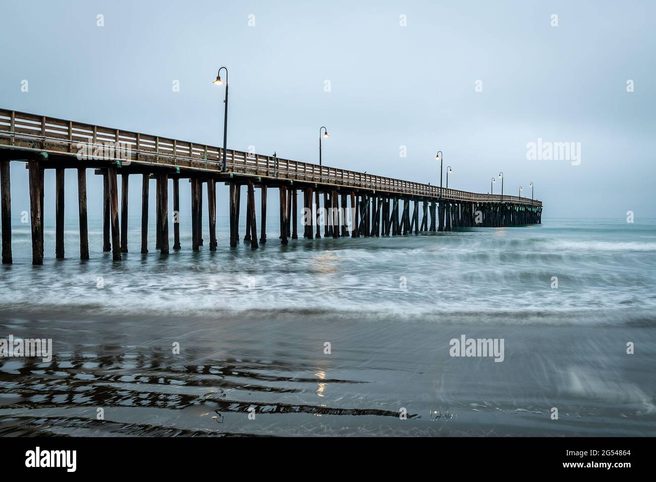 Cayucos Beach Pier Stockfoto