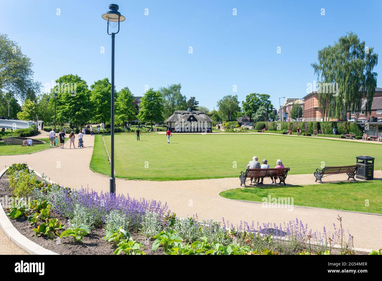 Bowling Green, Victoria Park, Tenterbanks, Stafford, Staffordshire, England, Vereinigtes Königreich Stockfoto