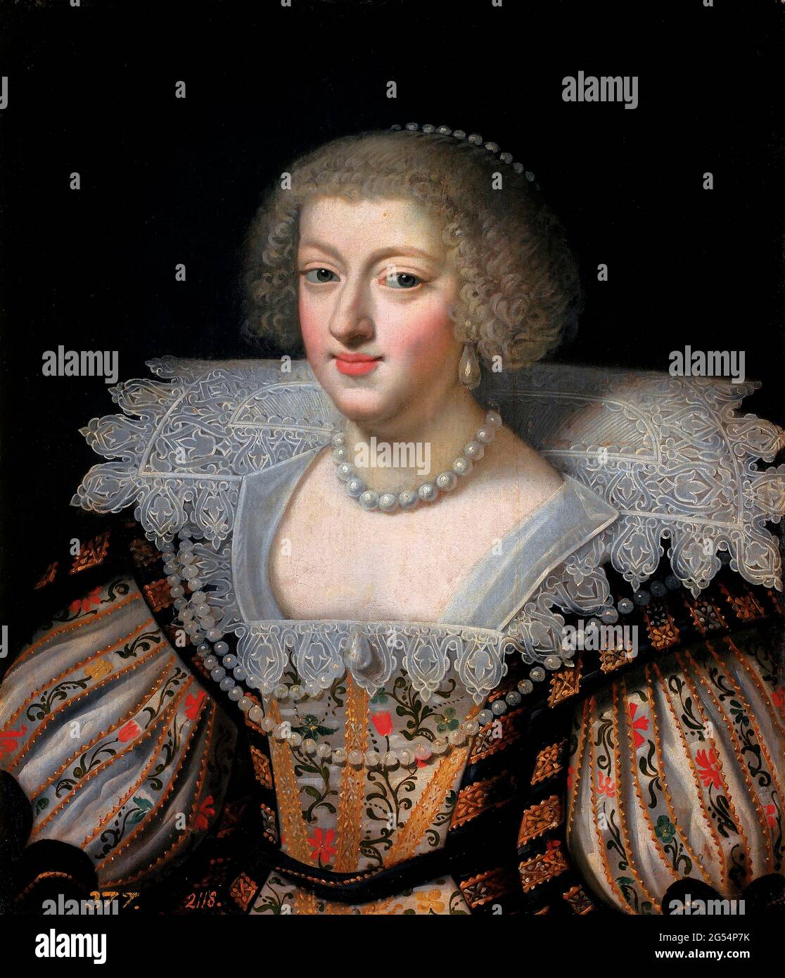 Anne von Österreich. Porträt der Frau Ludwigs XIII., Anne von Österreich (1601-1666), Öl auf Leinwand, 17. Jahrhundert Stockfoto
