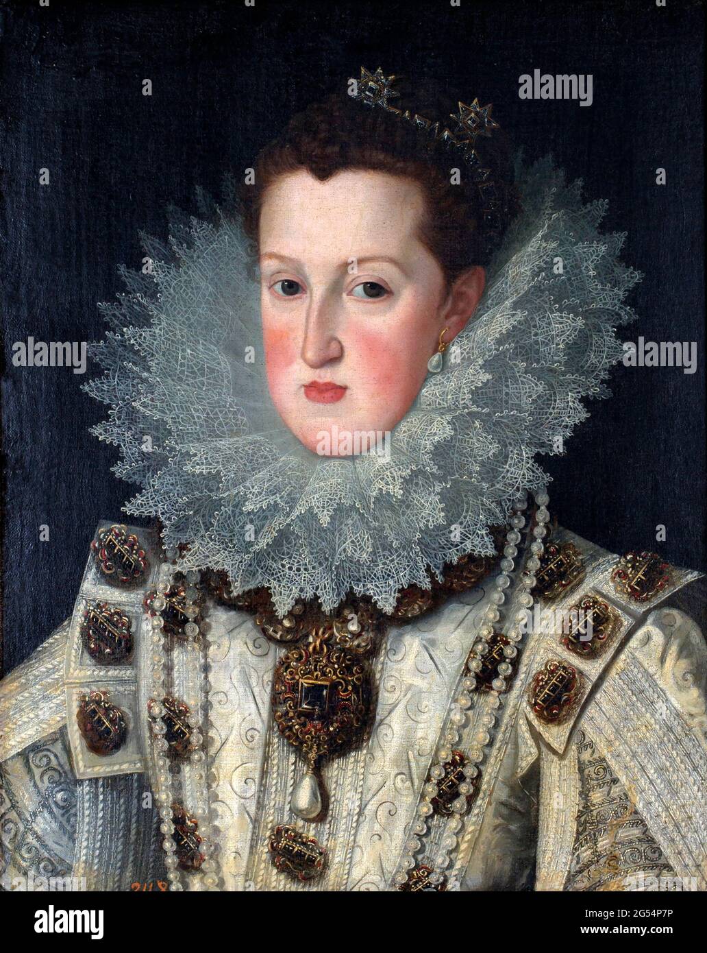 Margarete von Österreich, Königin von Spanien (1584-1611) von Bartolome Gonzalez, Öl auf Leinwand, Anfang des 17. Jahrhunderts. Stockfoto