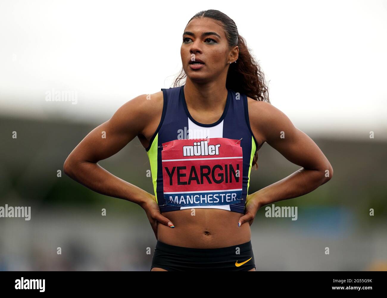 Nicole Yeargin bei den 400-m-Läufen der Frauen am Tag einer der Muller British Athletics Championships in der Manchester Regional Arena. Bilddatum: Freitag, 25. Juni 2021. Stockfoto