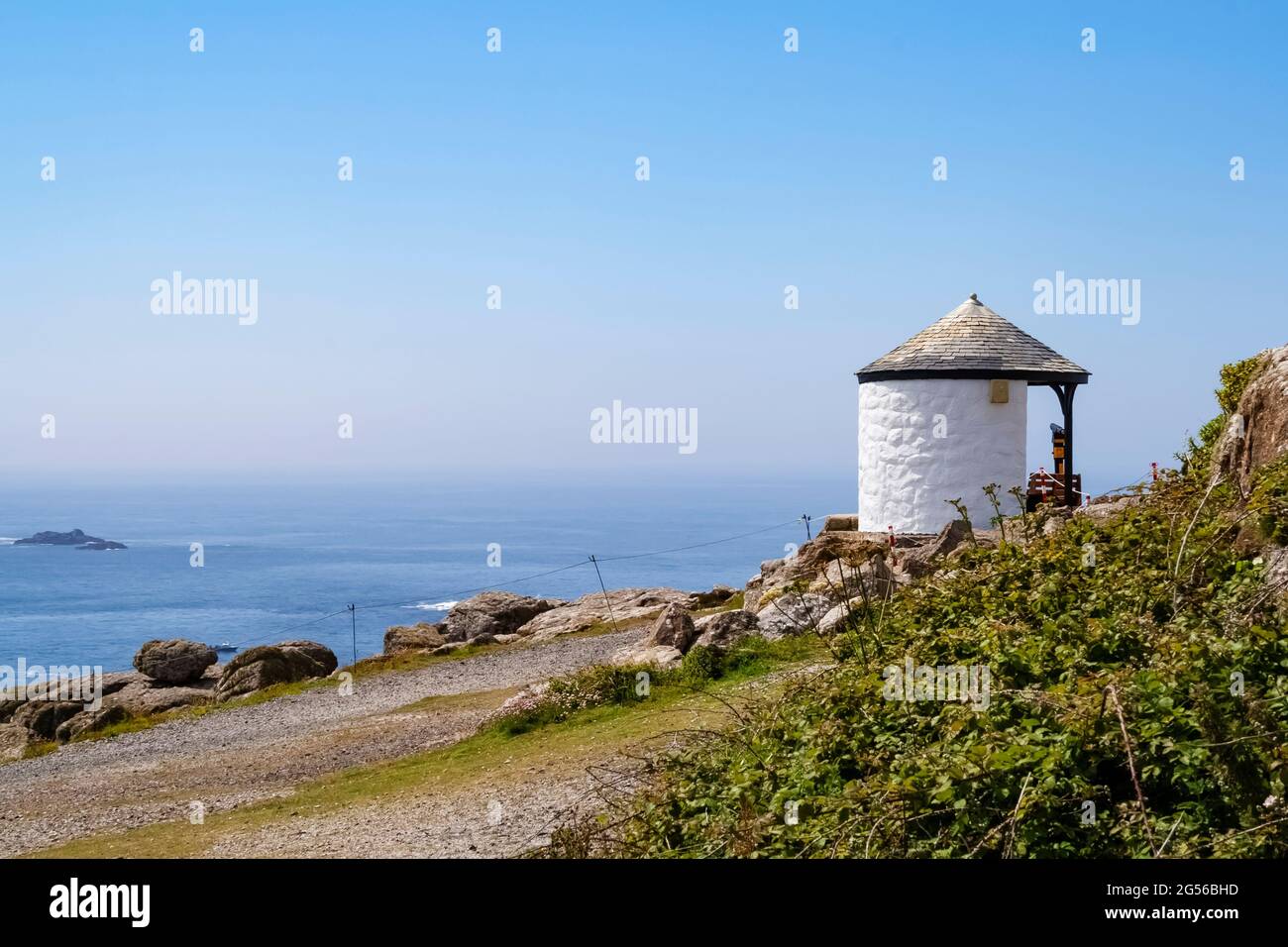 Aussichtspunkt an der Penwith Heritage Coast am Ende des Landes, dem westlichsten Punkt Englands Stockfoto