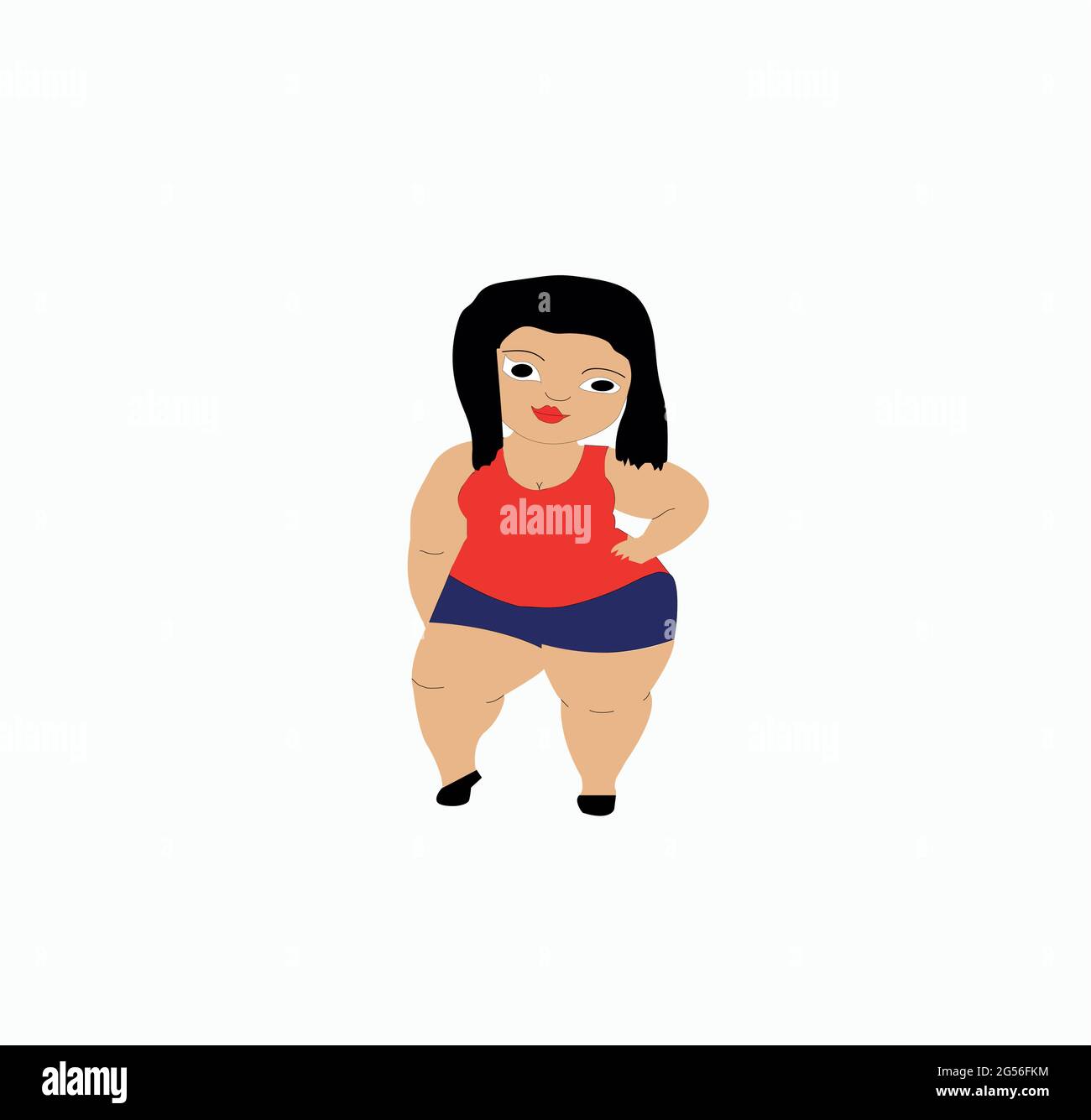 Gesunde fette Mädchen Vektor Stock Vektor
