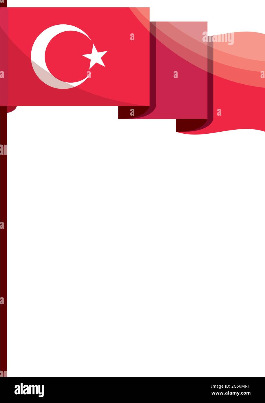 türkei Flagge winkt in der Stange Stock Vektor