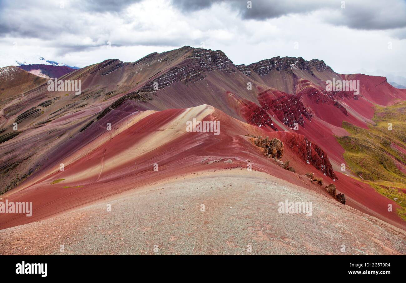 Rainbow Mountains oder Vinicunca Montana de Siete Colores, Cuzco Region in Peru, peruanische Anden Stockfoto