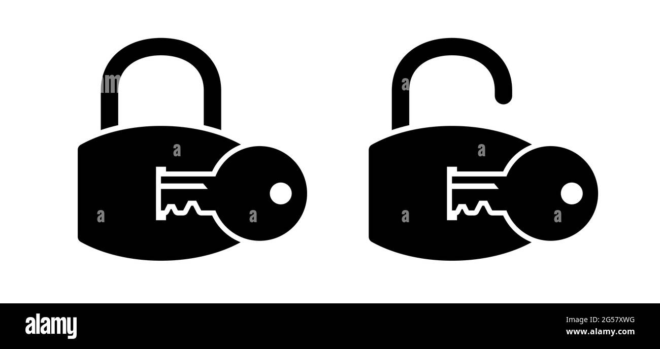 Sperre mit Schlüsselvektorsymbol Stock Vektor