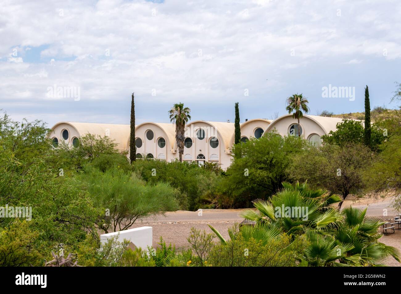 Biosphere 2 - Kontrollzentrum und Stromerzeugung Stockfoto