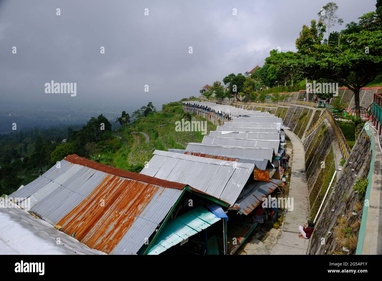 Indonesia Yogyakarta - Hochgebirgsrestaurants am Ketep Pass Stockfoto