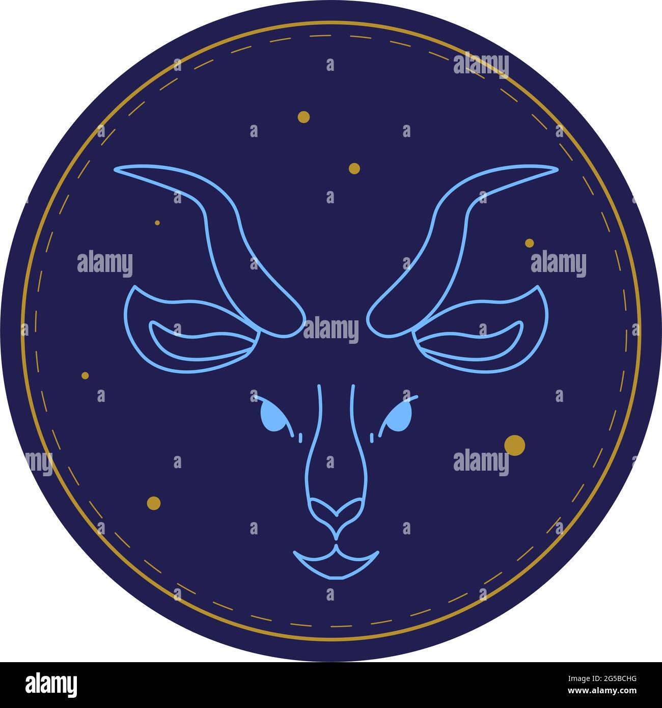 Astrologisches Steinbock-Zeichen, Horoskop-Symbol Stock Vektor