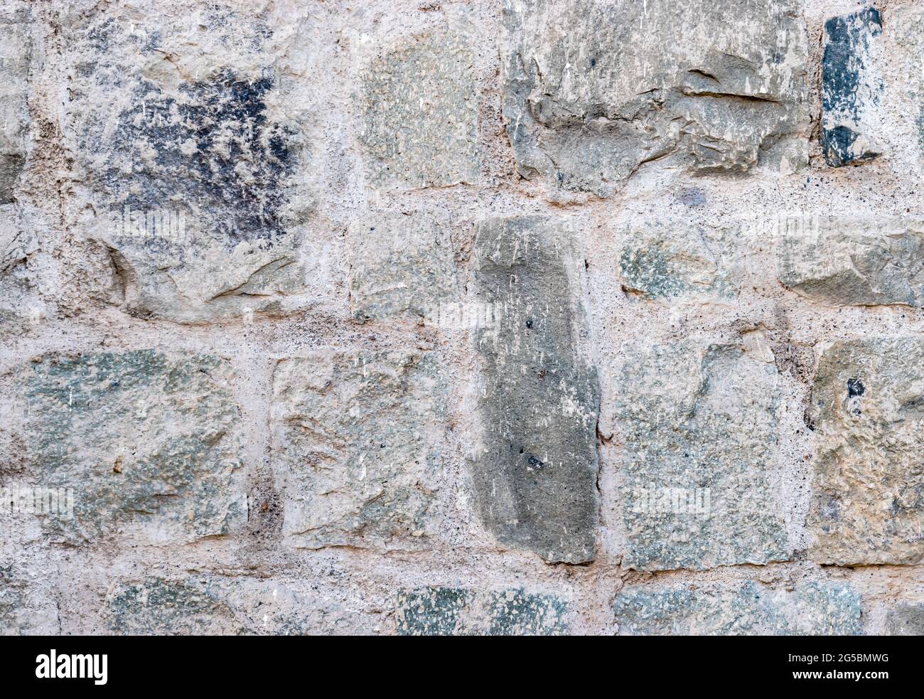 Kopfsteinpflaster Wandstruktur für Hintergründe Stockfoto