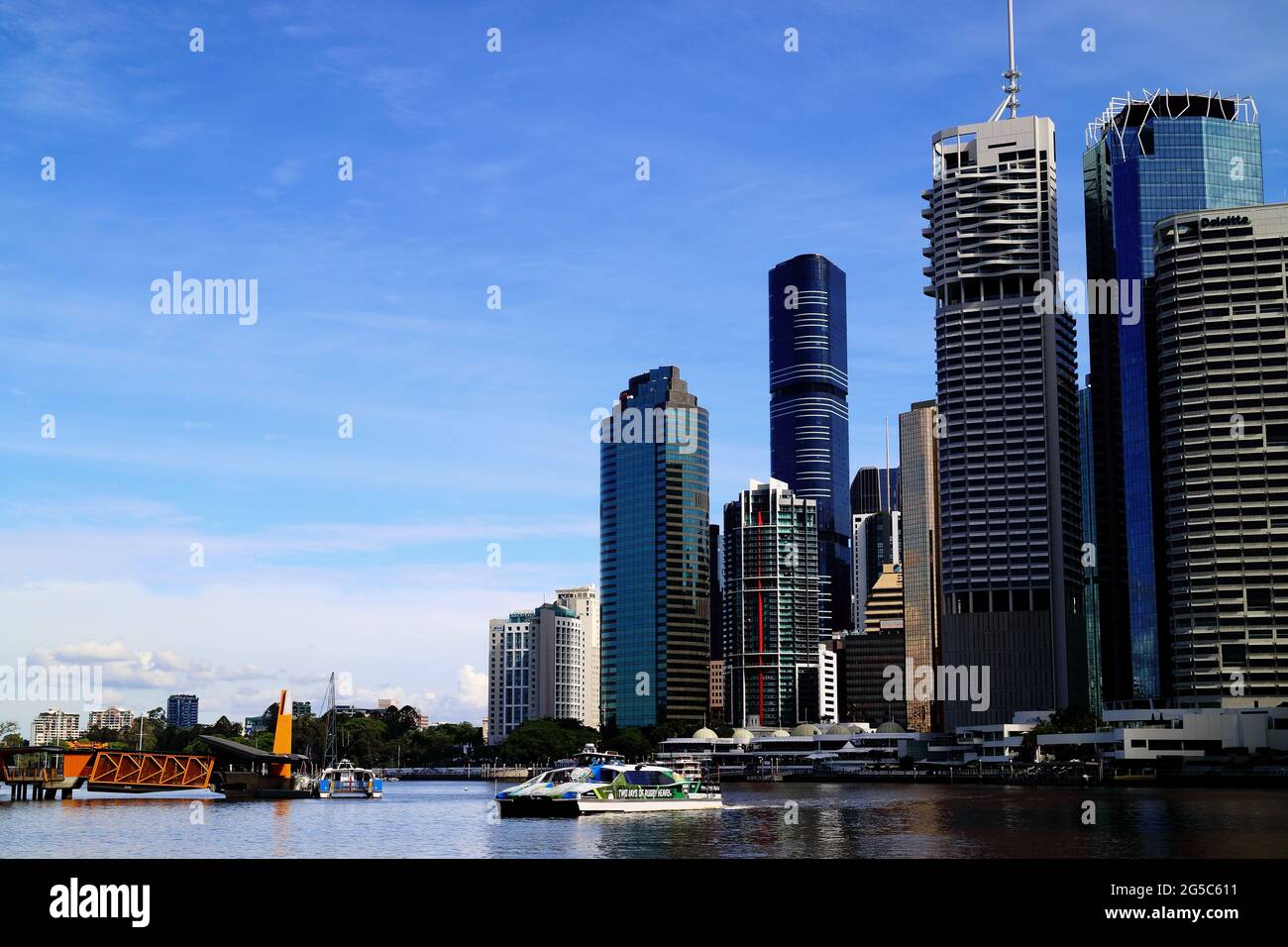 Skyline von Brisbane und Fluss Stockfoto