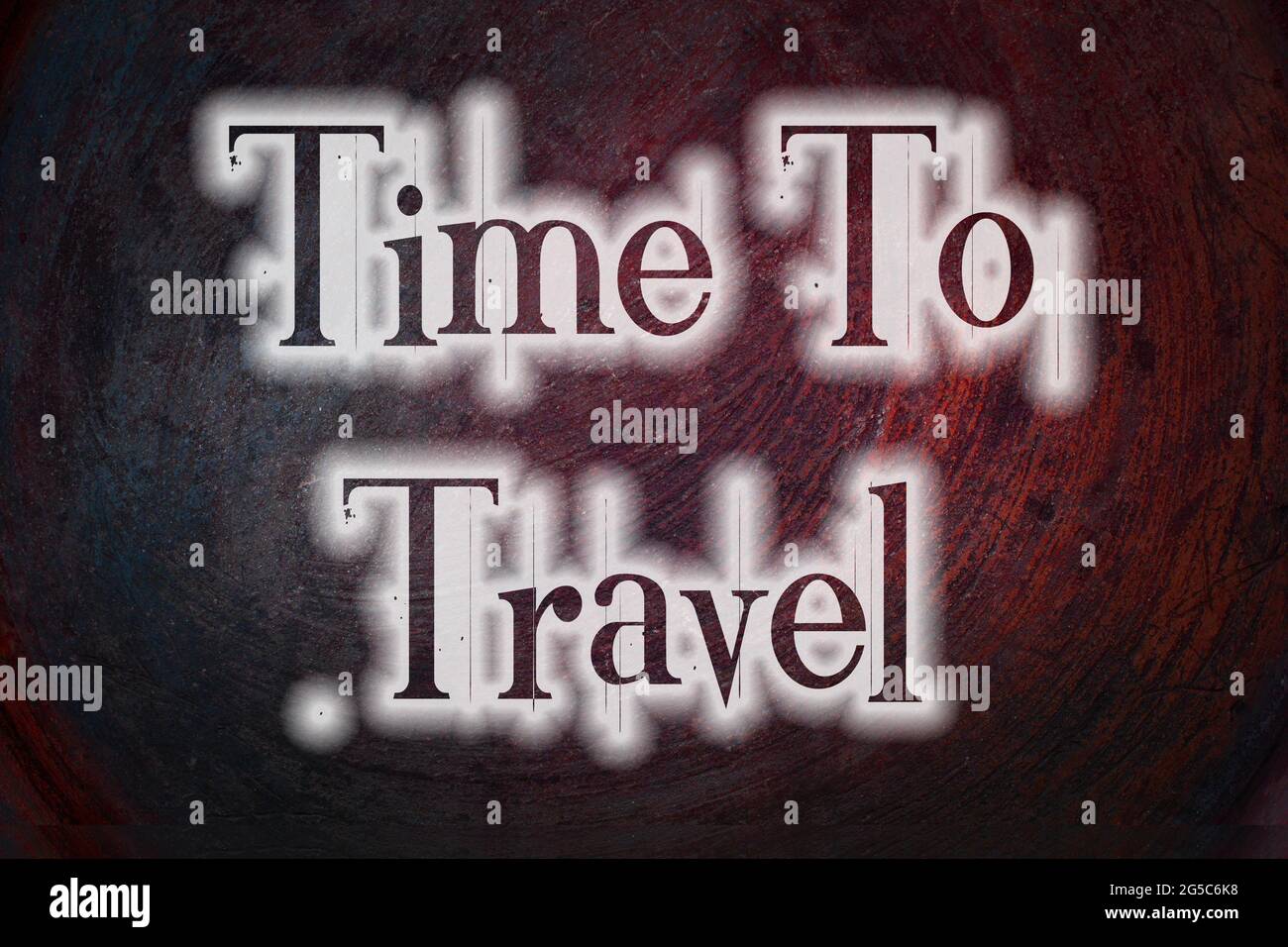 Time to Travel Konzepttext im Hintergrund Stockfoto