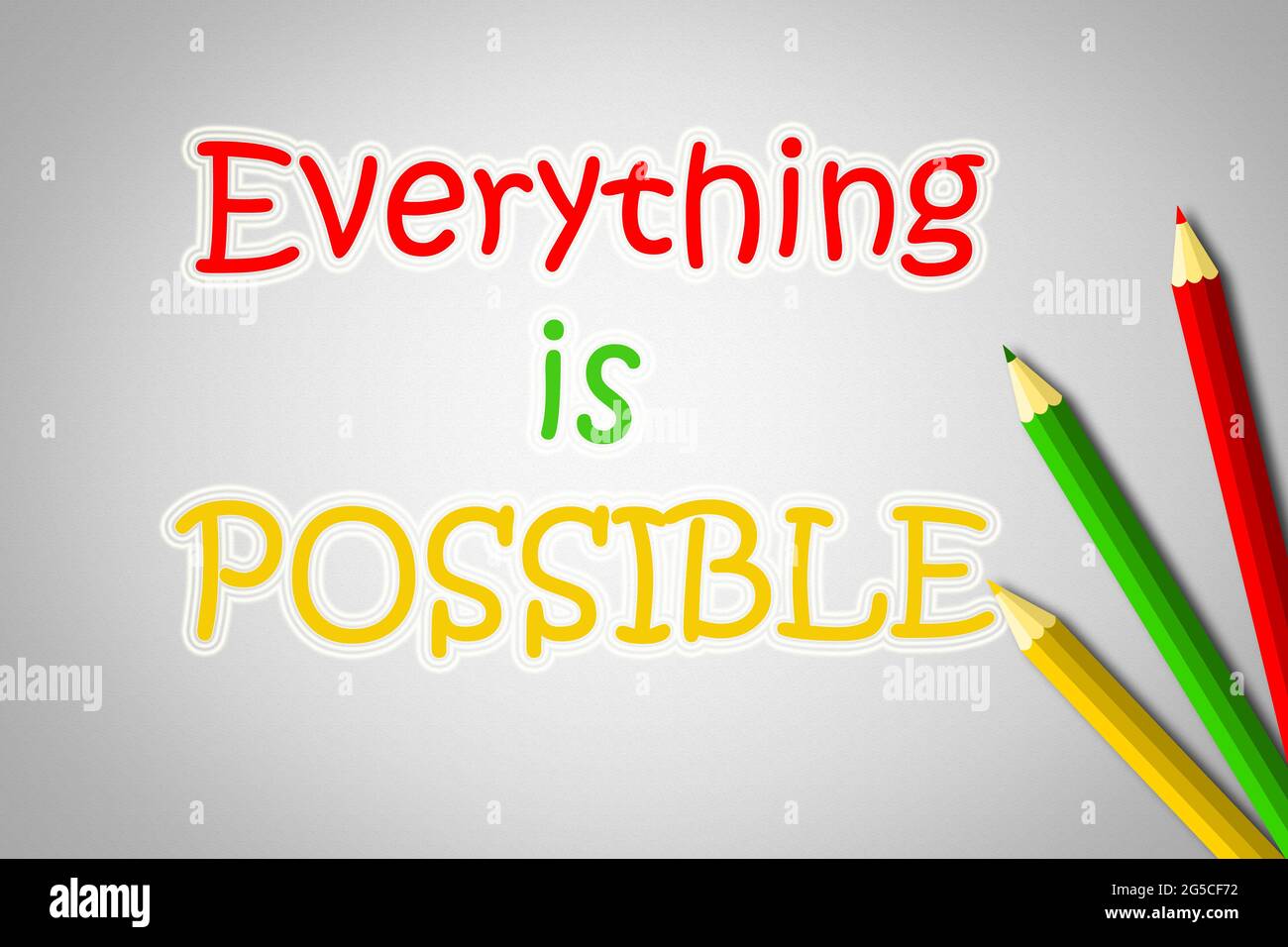 Alles ist möglich Konzepttext Stockfoto