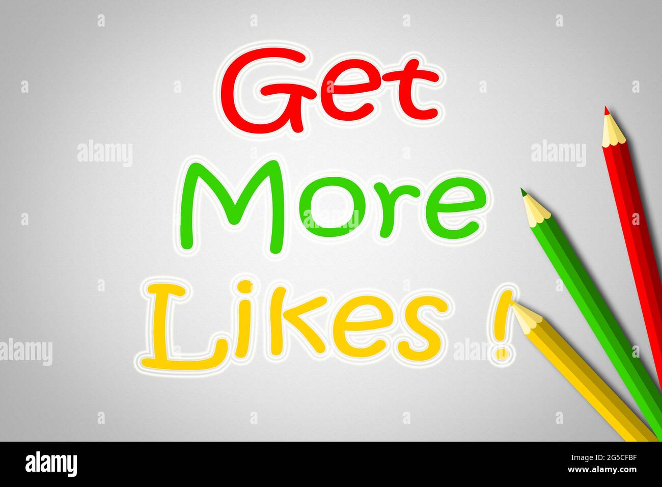 Mehr „Gefällt mir“-Konzepttext im Hintergrund Stockfoto
