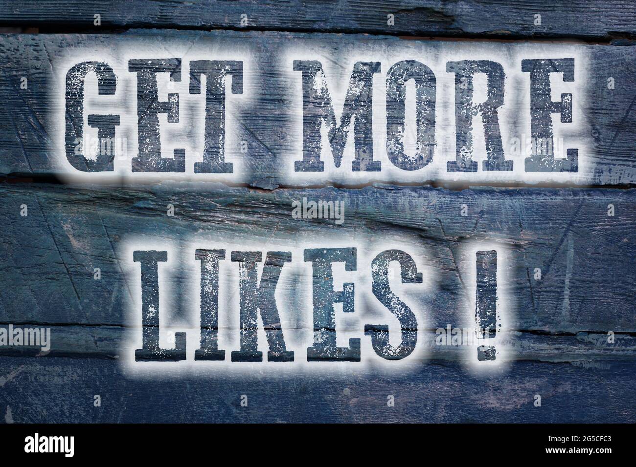 Mehr „Gefällt mir“-Konzepttext im Hintergrund Stockfoto