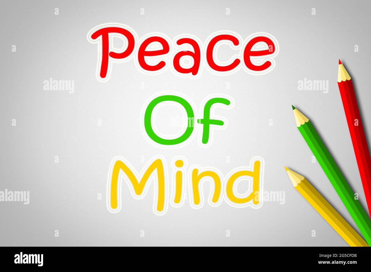 „Peace of Mind“-Konzept-Text auf Backgrond Stockfoto