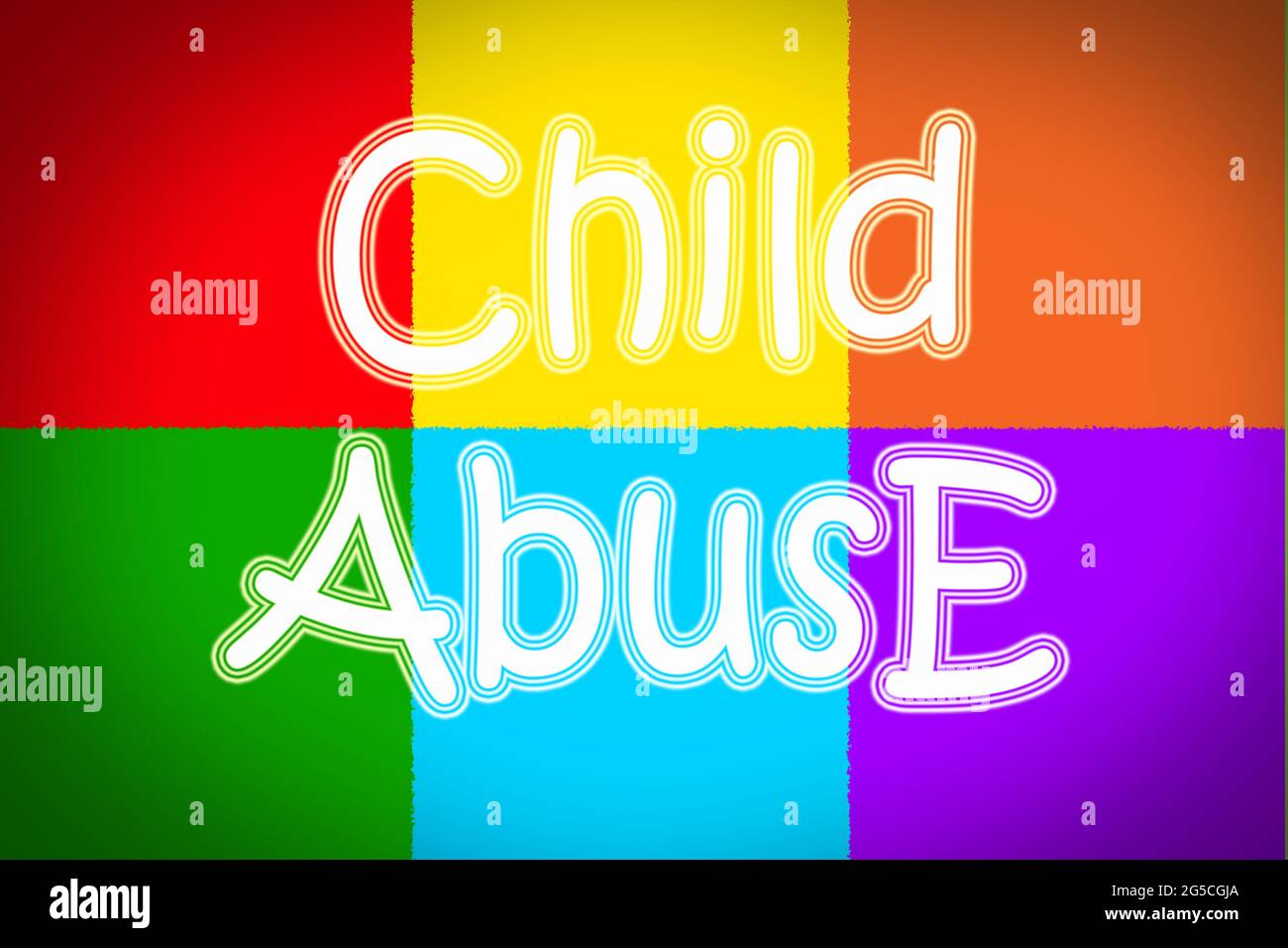 Kindesmissbrauch – Konzepttext Stockfoto