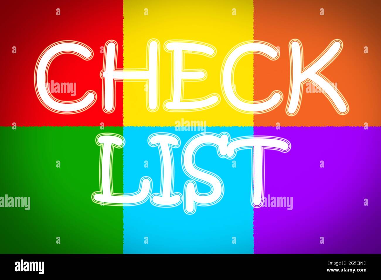 Checkliste Konzepttext im Hintergrund Stockfoto