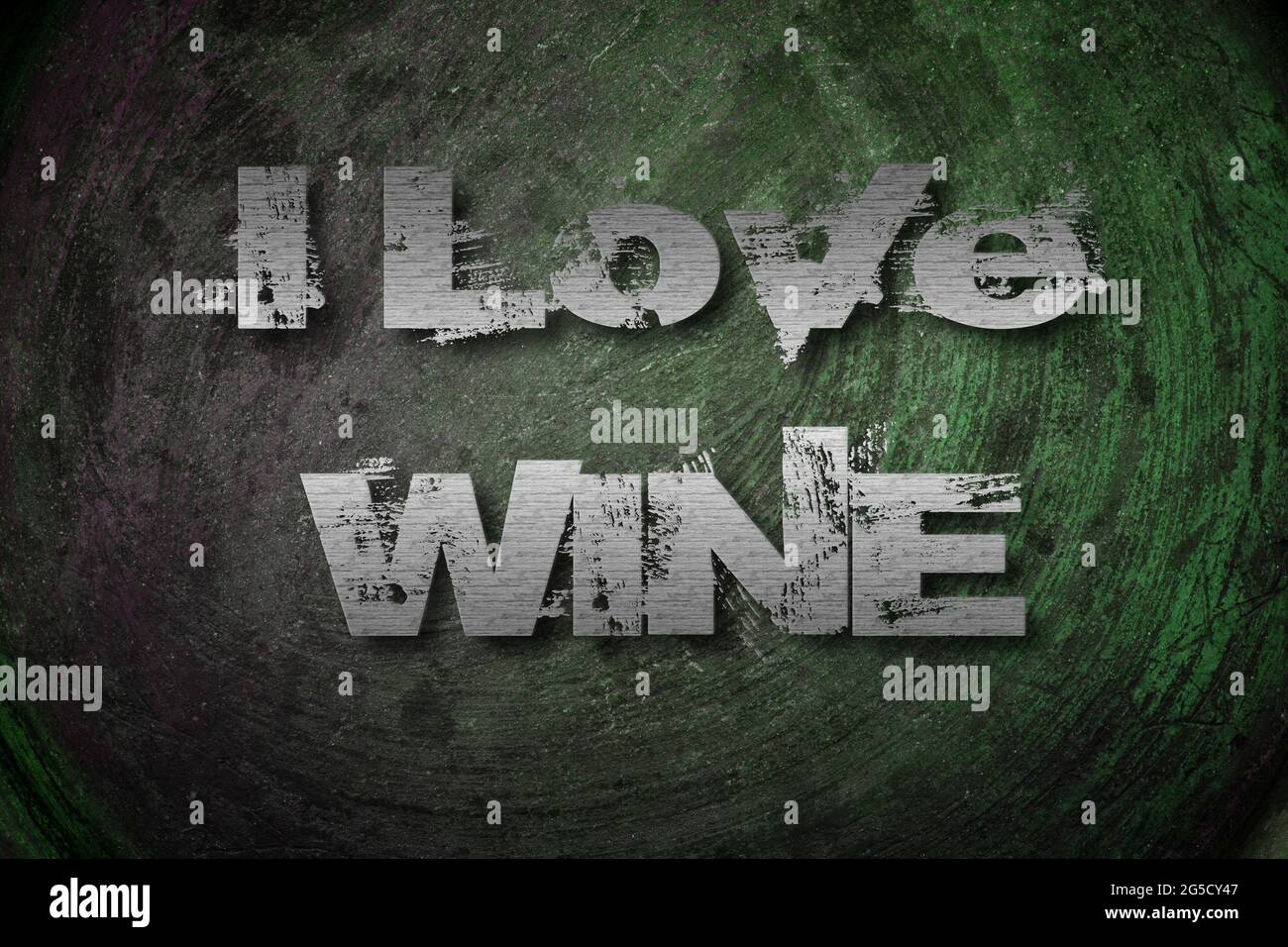 I Love Wine Concept Text im Hintergrund Stockfoto