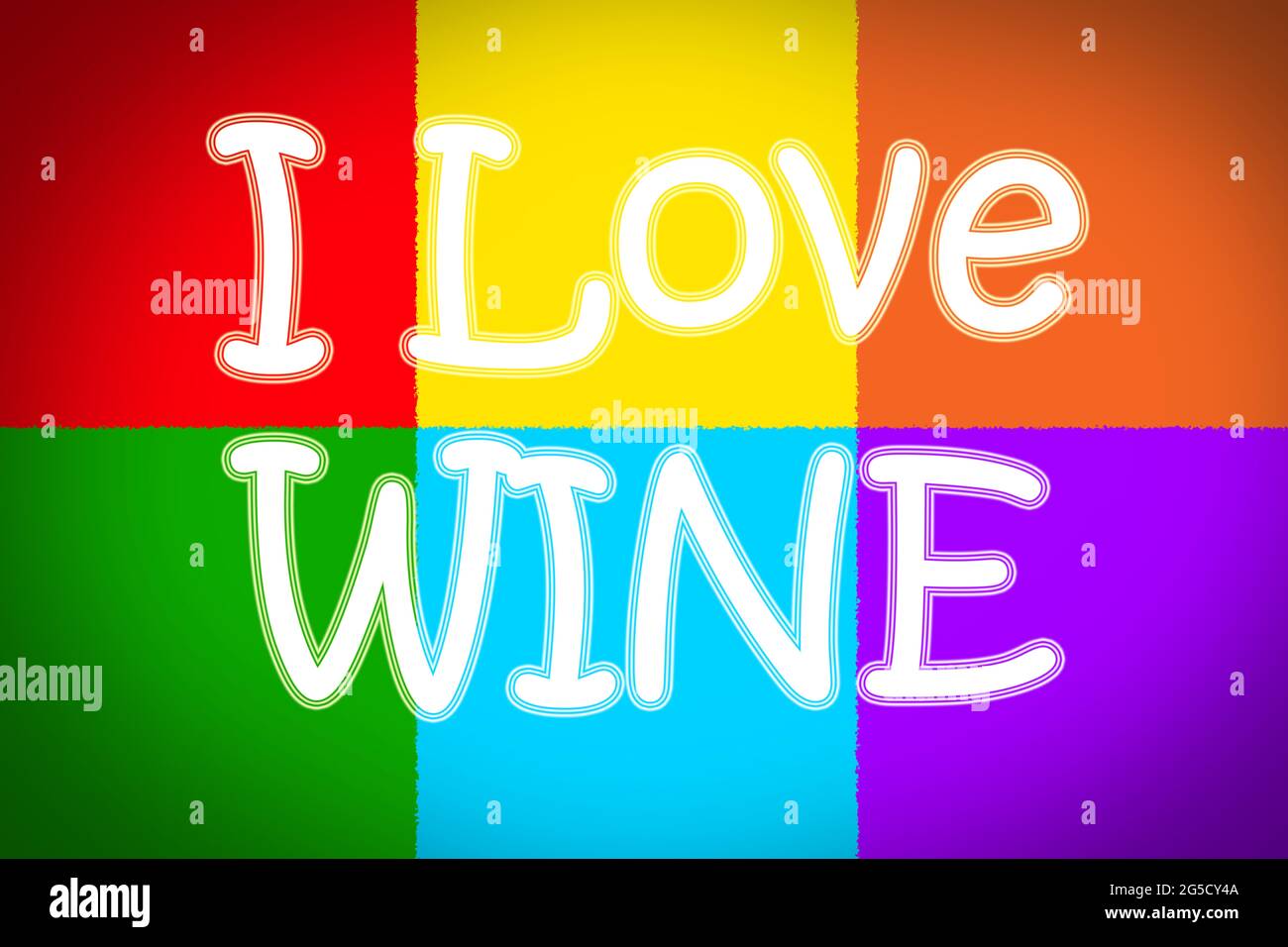 I Love Wine Concept Text im Hintergrund Stockfoto