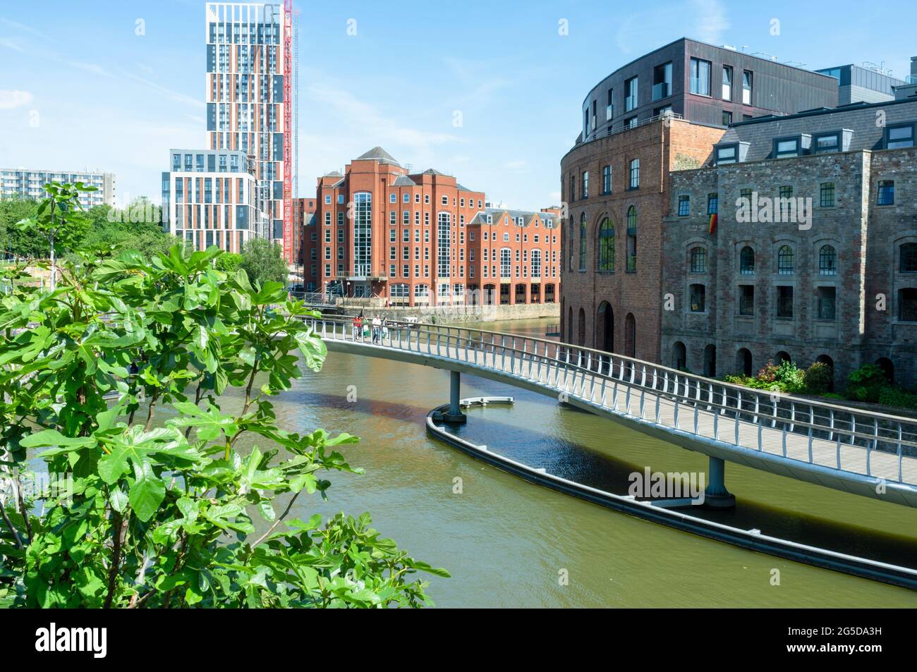 Burgbrücke Fußgängerbrücke über den Fluss Avon, Bristol, Großbritannien Stockfoto