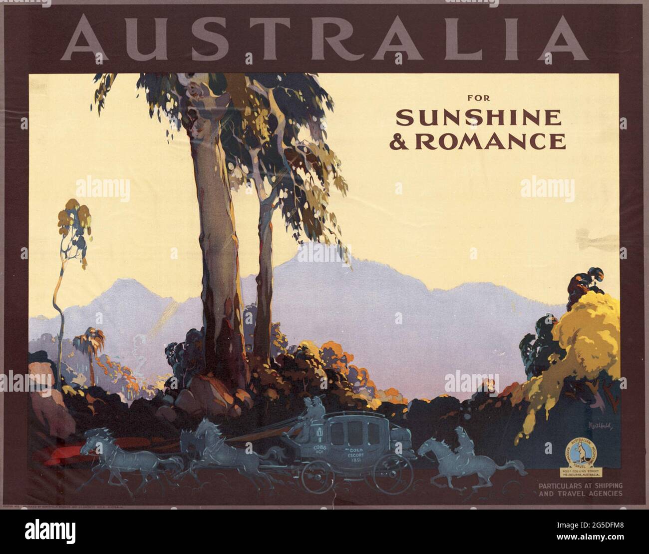 Ein Vintage-Reiseposter für Australien Stockfoto