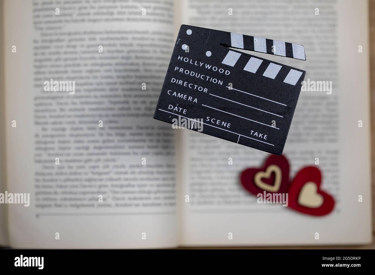 Filme aus Büchern und Herzen, Kinokonzept Stockfoto