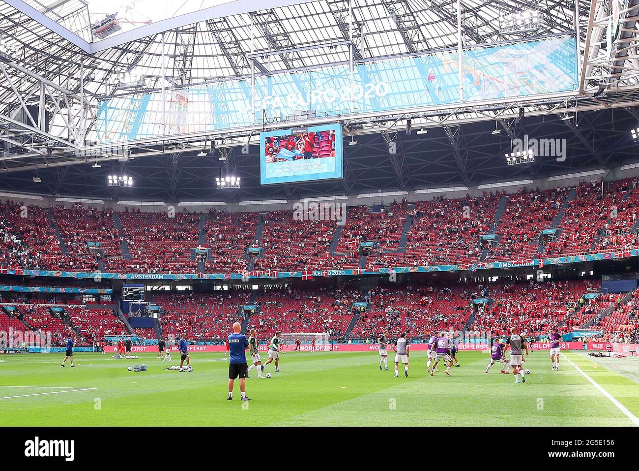 Gesamtansicht des Bodens vor der UEFA Euro 2020-Runde des Spiels von 16 in der Johan Cruijff Arena in Amsterdam, Niederlande. Bilddatum: Samstag, 26. Juni 2021. Stockfoto