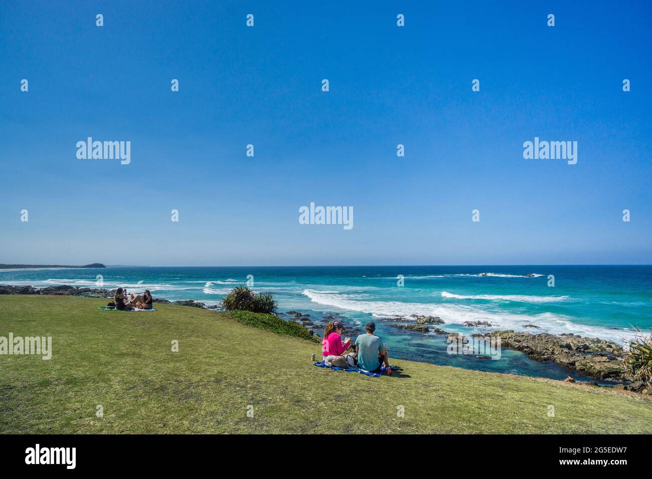 Picknick am Hastings Point Lookout an der North Coast von New South Wales, Tweed Shire, Australien Stockfoto