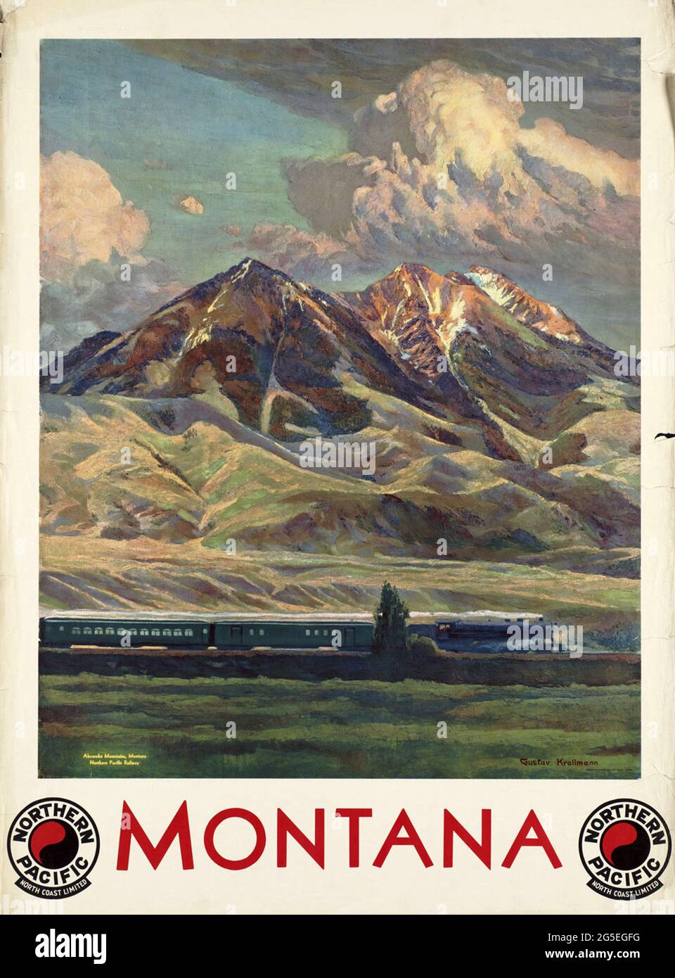 Ein Vintage-Reiseposter für Montana, USA Stockfoto