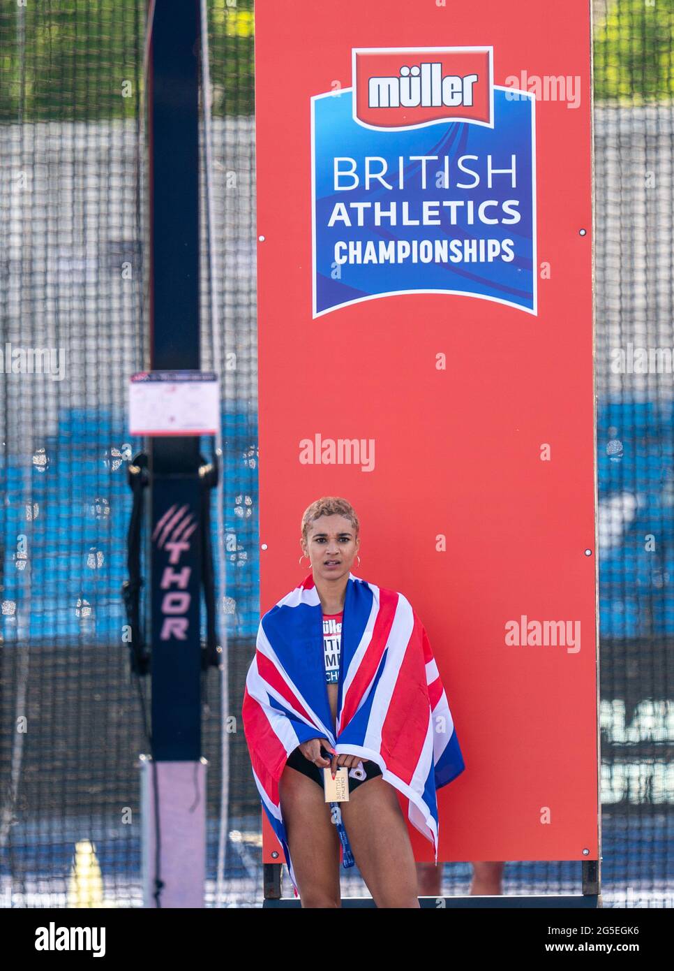 26. Juni 2021; Manchester Regional Arena, Manchester, Lancashire, England; Muller British Athletics Championships; Jodie Williams 400-m-Sieger Stockfoto