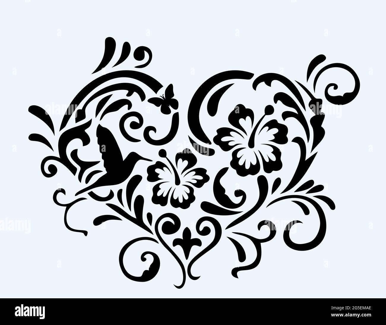 Herz Mandala Clipart Schwarz Und Weiß Stock Vektor