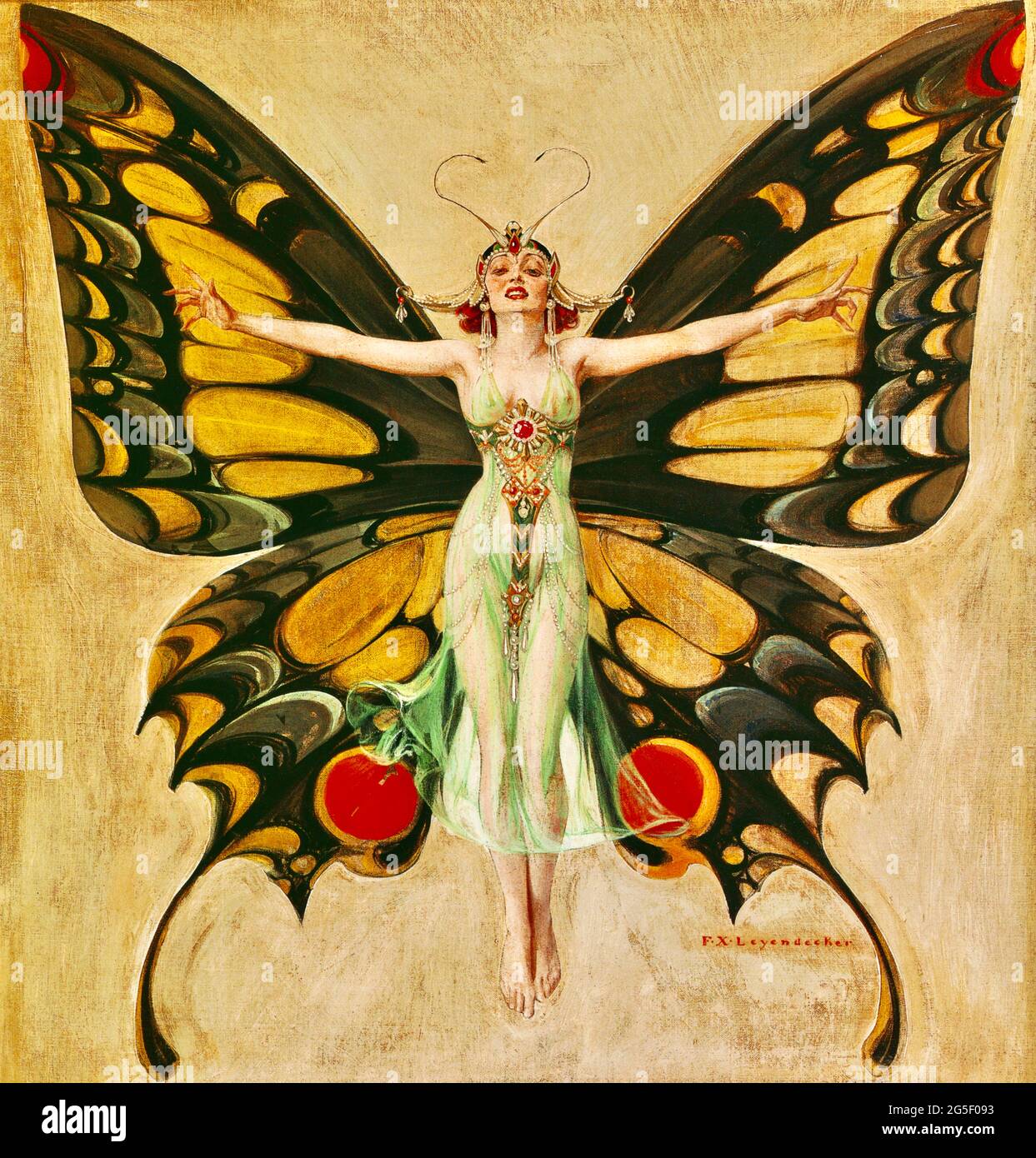 Frank Xavier Leyendecker Kunstwerk mit dem Titel The Flapper Stockfoto