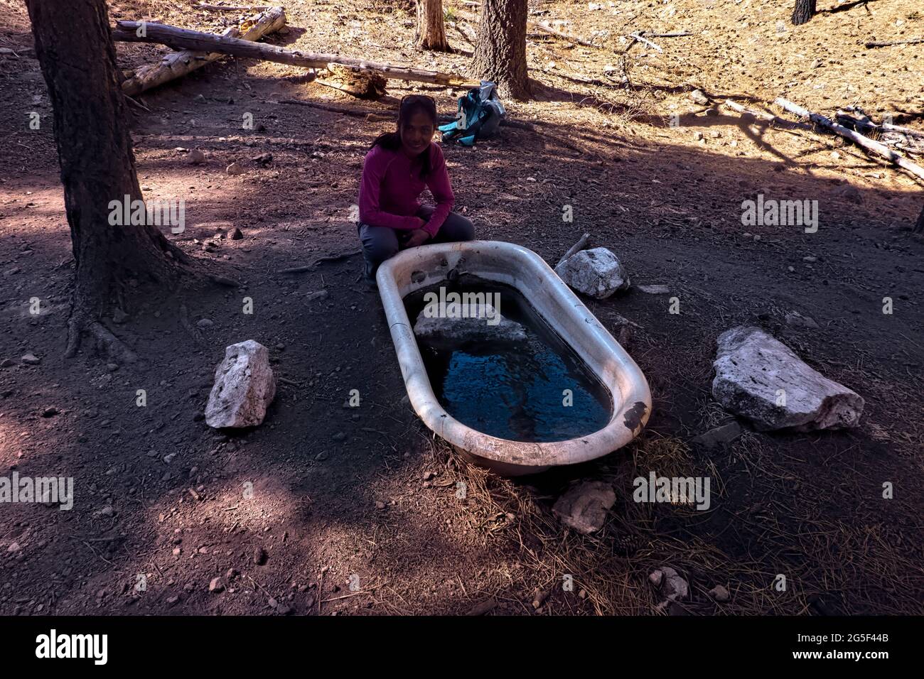 Badewanne Quelle auf Miller Peak, eine Wasserquelle für den Arizona Trail, Arizona, USA Stockfoto