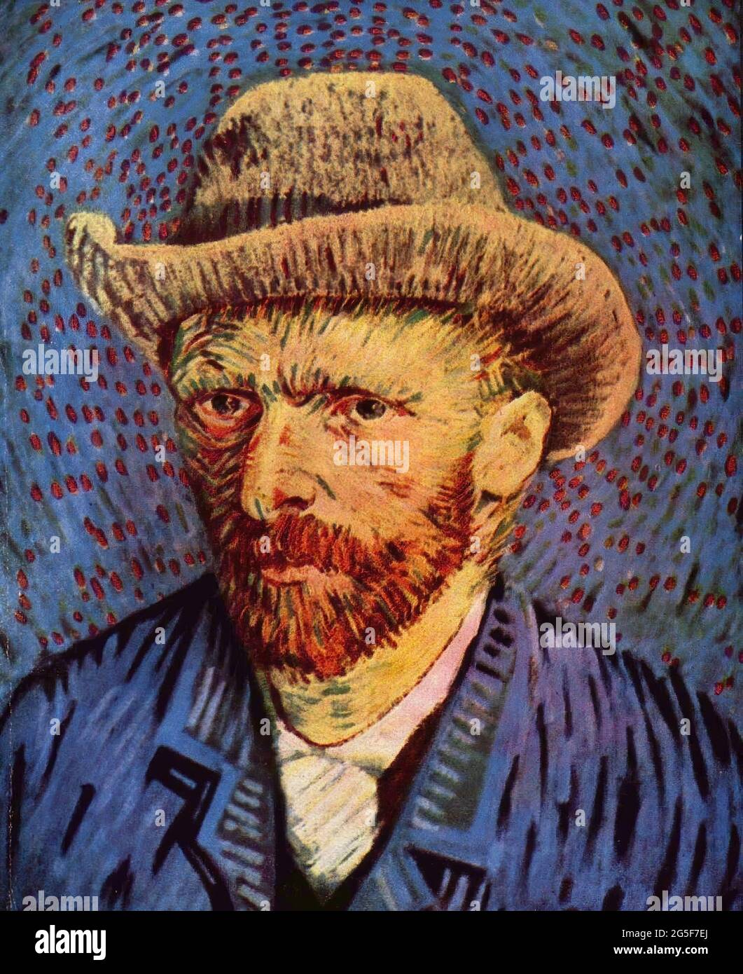 Vincent Van Gogh - Selbstporträt mit Filzhut 1887 Stockfoto