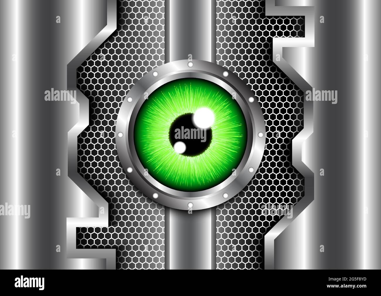 Green Eye Sicherheit und Sicherheitsmechanismus der Technologie futuristisches digitales Konzept .Abstrakter Hintergrund Stock Vektor