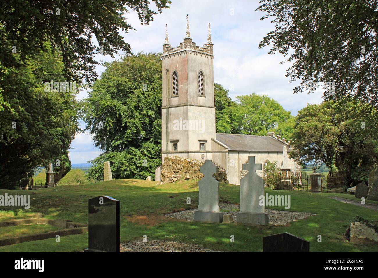 St. Patrick's Church auf dem historischen Hügel von Tara in der Grafschaft Meath, Irland. Stockfoto