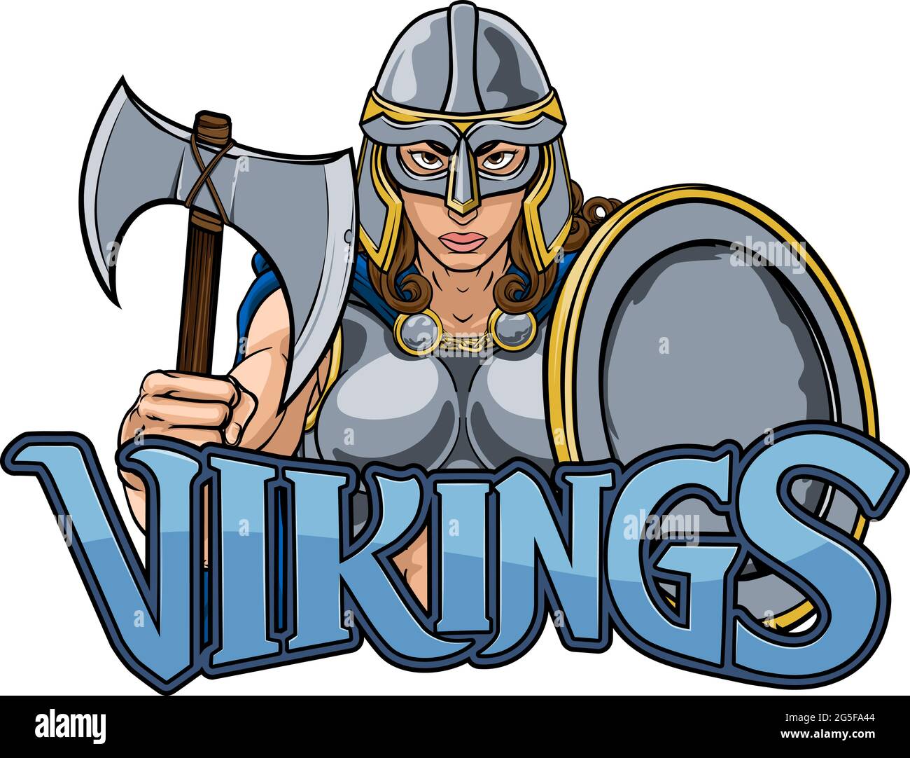 Viking Software Spartan keltischer Krieger Ritter Frau Stock Vektor