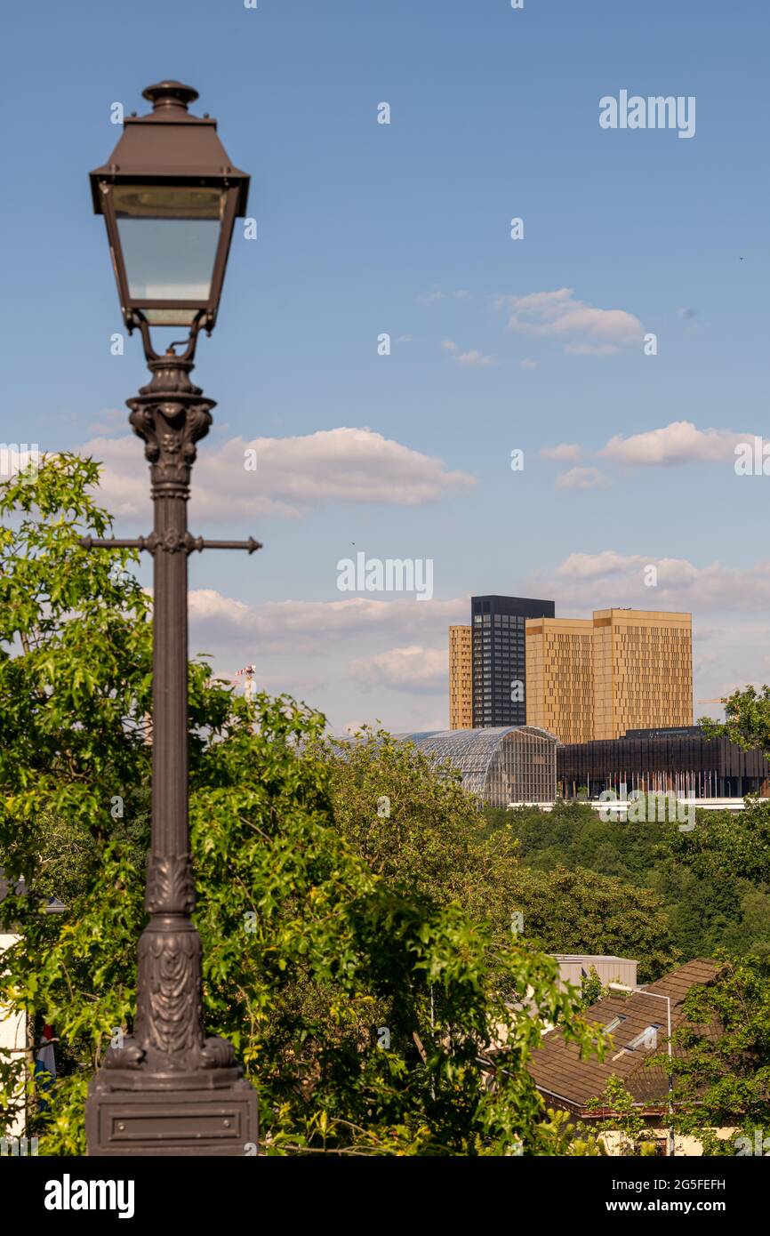 Das Kirchberg-Plateau, der vorherrschende Standort der Institutionen der Europäischen Union in Luxemburg Stockfoto