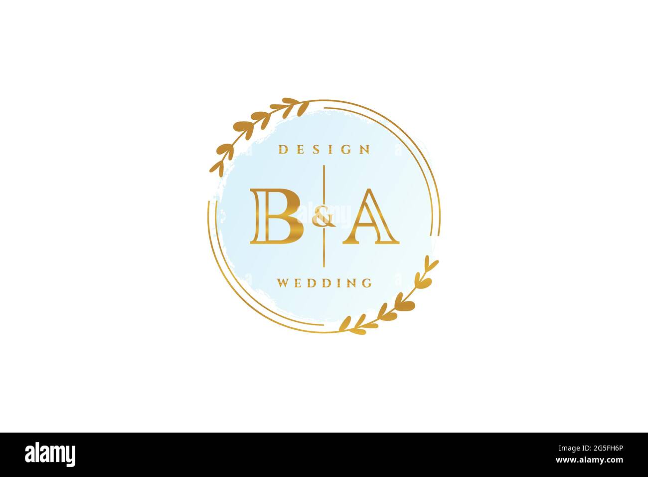 BA Beauty Monogramm und elegantes Logo Design Handschrift Logo der ersten Unterschrift, Hochzeit, Mode, Blumen und botanische mit kreativen Vorlage. Stock Vektor