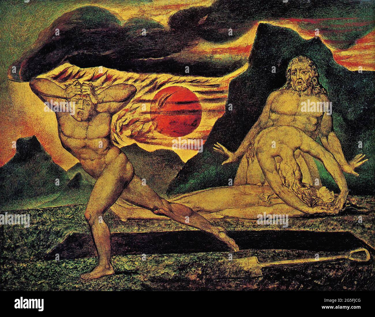 William Blake - Körper Abel fand Adam Eve C 1825 Stockfoto
