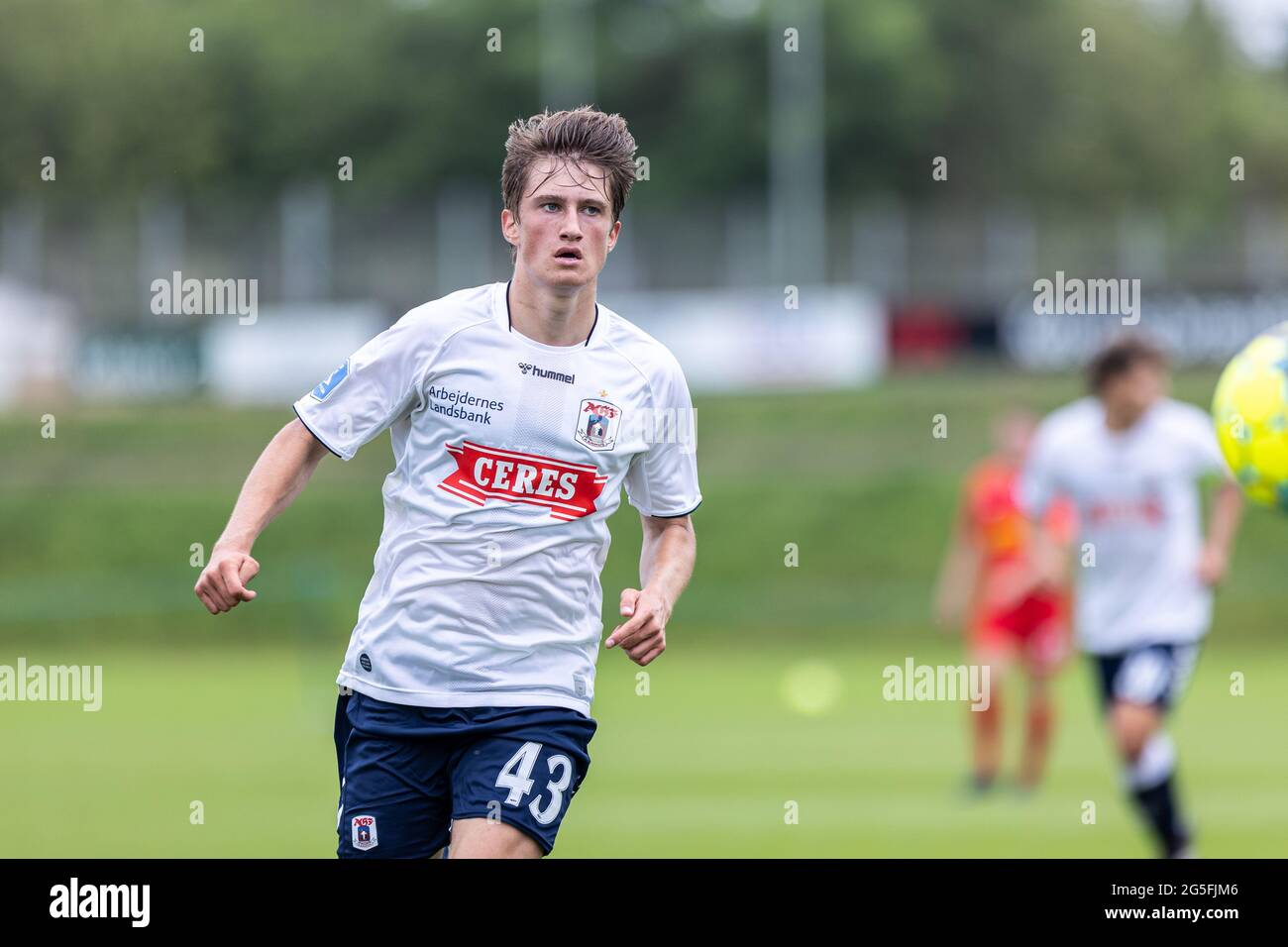 Aarhus, Dänemark. Juni 2021. Jacob Florentin Andersen (43) von Aarhus GF beim Testspiel zwischen Aarhus GF und FC Nordsjaelland auf dem Trainingsgelände von Aarhus GF in Aarhus, Dänemark. (Foto: Gonzales Photo/Alamy Live News Stockfoto