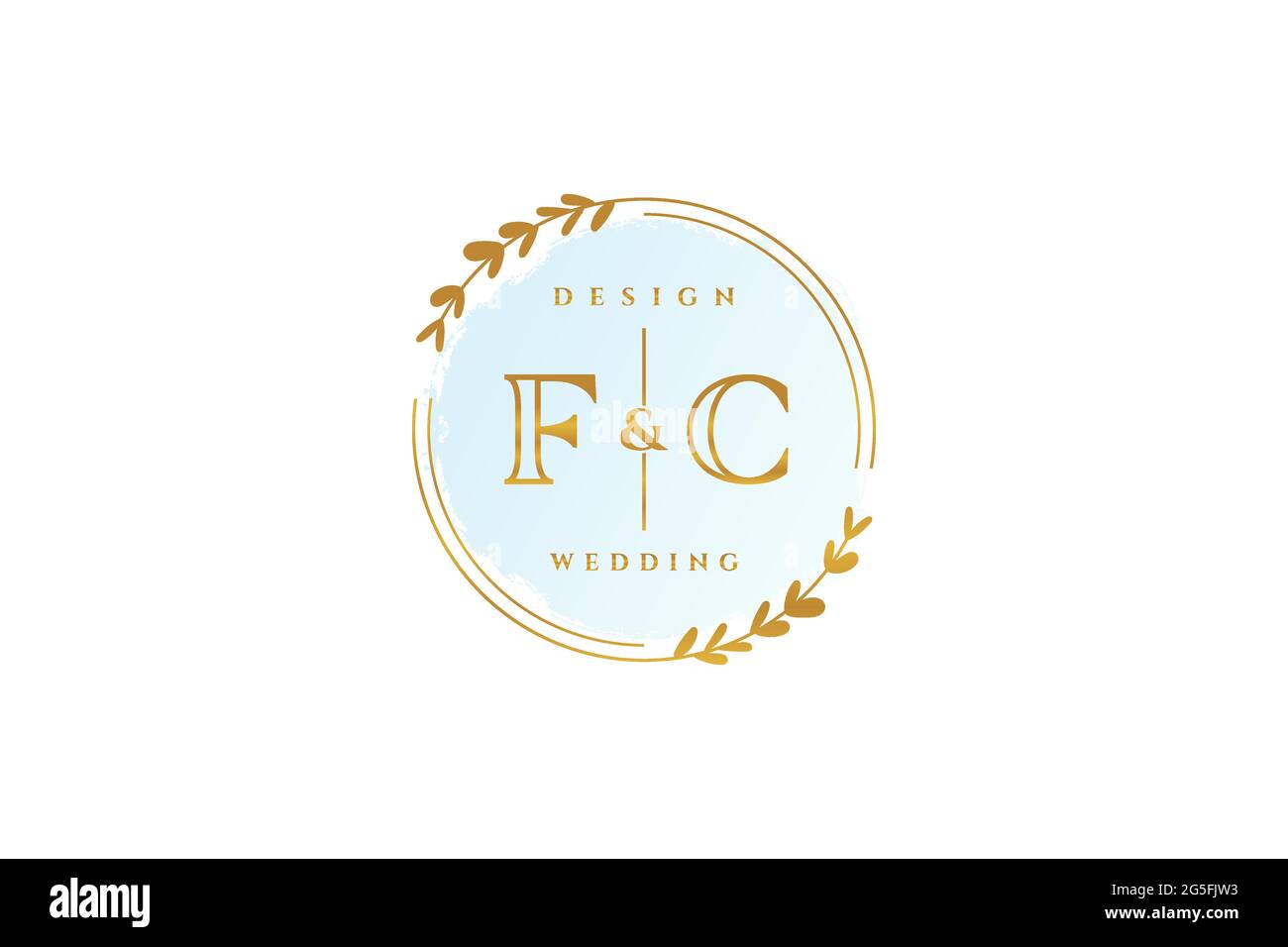 FC Beauty Monogramm und elegantes Logo Design Handschrift Logo der ersten Signatur, Hochzeit, Mode, Blumen und botanische mit kreativen Vorlage. Stock Vektor