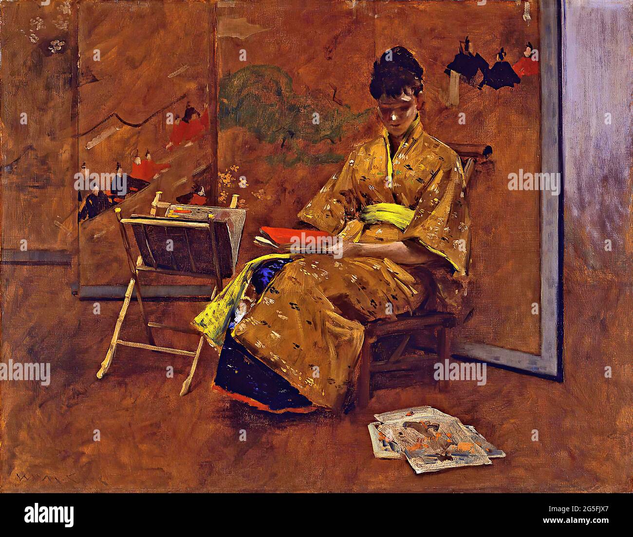William Merritt Chase - Kimono 1895 Stockfoto
